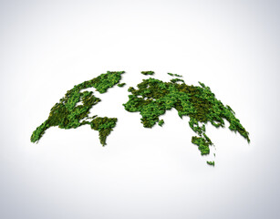 Ecology concept oval shape green earth earth, World environment and sustainable development concept, 3d illustration