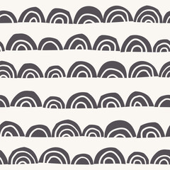 Poster - Seamless abstract hand drawn pattern with black rainbows