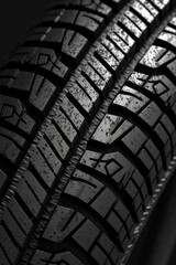Fototapete - An extreme close-up of a tire tread pattern on a mountain bike tire.  Generative AI technology..
