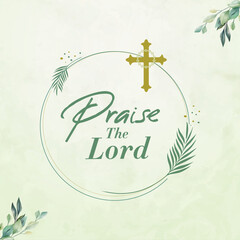 Praise The lord, Jesus Christ Wishes, blessings, Quotes, 
E Greetings Vector Template 
