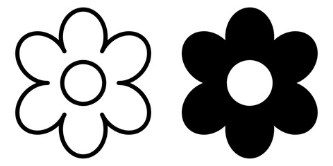 Wall Mural - ofvs372 OutlineFilledVectorSign ofvs - flower vector icon . garden sign . gardening concept . isolated transparent . black outline and filled version . AI 10 / EPS 10 / PNG . g11712