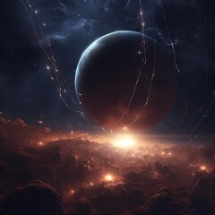 Wall Mural - solar system, galaxy full of stars, detailed , glow, cosmic, amazing lightning, photography, calm, l