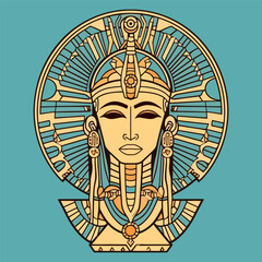 Wall Mural - Egypt Cleopatra illustration is regal and captivating, perfect for designs that embody power and strength