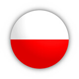 Fototapeta Paryż - Polska Flaga Przycisk 3D