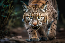 Portrait Of Eurasian Lynx, Generative Ai.