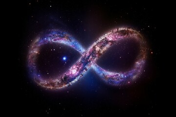 Infinity sign universe stars. Generate Ai