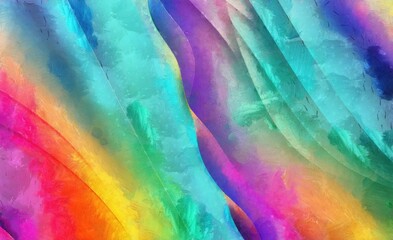 Poster - abstract colorful background, digital painting, watercolours drawing in the form of a rainbow