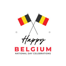 Belgium Waving Flag Banner Design Template. Design For National Day Celebrations.