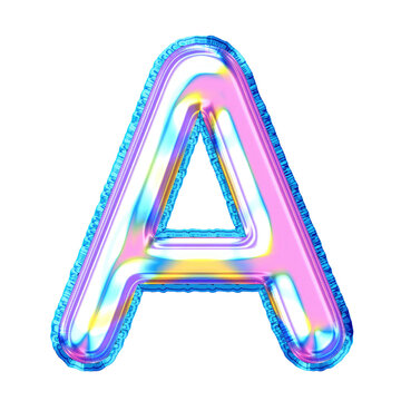 3D Holographic Balloon alphabet uppercase letters. This is a part of a set which also includes lowercase letters, numbers, punctuation marks and symbols