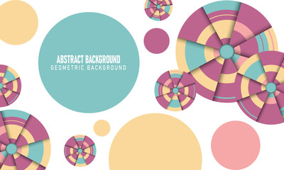 Wall Mural - Colorful geometric circles shape background.