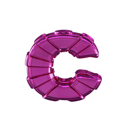 Purple symbol with straps. letter c