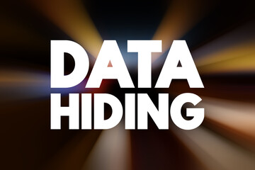 Poster - Data Hiding - technique of hiding internal object details, text concept background