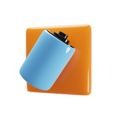 Canvas Print - 3d rendering battery icon. 3d rendering illustration