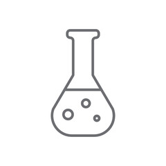 Chemistry education icon with black outline style. outline, literature, computer, art, technology, logo, laboratory. Vector Illustration