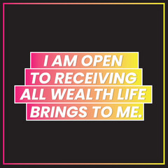 I am open to receiving positive affirmation vector template, law of attraction, home decoration, manifestation graphic design IG template