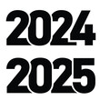 © kv design - 2024 and 2025 logo text design. Design template Celebration typography template