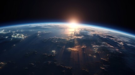 Wall Mural - image of earth from outer space. generative ai