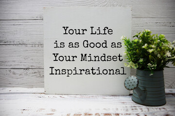 Your life is as good as your mindset inspirational text messager