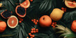  summer fruit composition, exotic, illustration