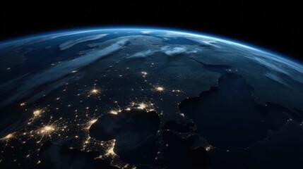 Wall Mural - image of earth from outer space. generative ai