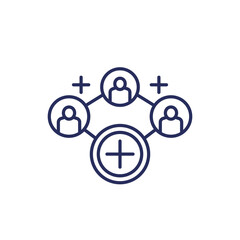 referrals, affiliate program line icon on white