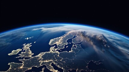 Wall Mural - image of earth from outer space. generative ai