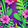 canvas print picture - abstract floral background