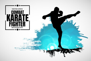 Karate, Martial arts. High kick, vector illustration