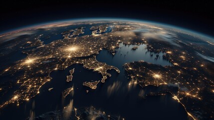 Wall Mural - image of earth from outer space. generative ai