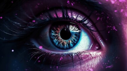 Wall Mural - Eye of universe made of stars, clouds and galaxies. Generative AI