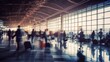 © iridescentstreet - Busy airport terminal. Generative AI