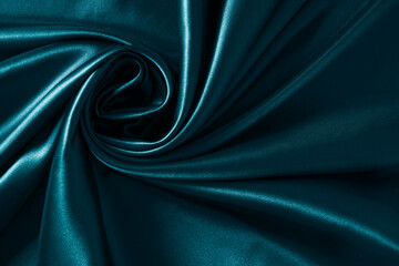Background blue twisted silk fabric,abstract texture satin fabric.