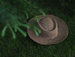 Słomiana kapelusz w ogrodzie Straw hat in the garden