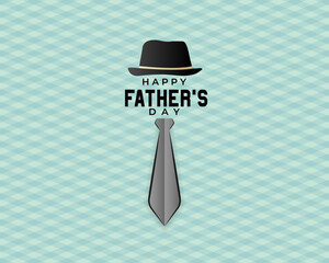 Wall Mural - Happy Fathers Day greeting. Vector background with doodle hat, neckties, bow tie and glasses.