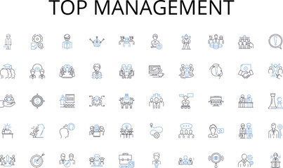 Top management line icons collection. Fortune, Prosperity, Riches, Affluence, Opulence, Abundance, Luxury vector and linear illustration. My,Capital,Assets outline signs set