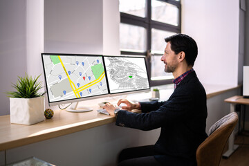 Poster - Cadastre Plot Land Map. Building Project