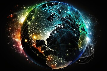 Poster - Global network connection over the world