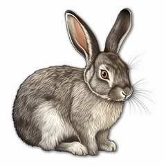 Wall Mural - a realistic rabbit sticker, showcasing the beauty and grace of these gentle creatures. the rabbit is