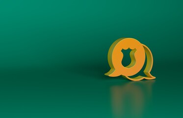 Sticker - Orange Police badge icon isolated on green background. Sheriff badge sign. Minimalism concept. 3D render illustration