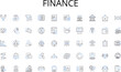 Finance line icons collection. Learning, Growth, Instruction, Teaching, Development, Enlightenment, Knowledge vector and linear illustration. Mastery,Understanding,Training outline signs set