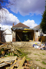 house construction. New and modern house construction. Rubbles and building under construction