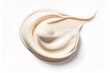 Smear of cosmetic cream on a white background. Care cosmetics.