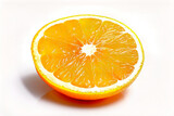 Fototapeta Kuchnia - Orange in a cut on a white background. Fresh and juicy fruit.