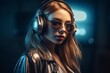 © MiraCle72 - Fashion style disco girl with big earphones, created with generative AI