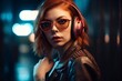 © MiraCle72 - Fashion style disco girl with big earphones, created with generative AI