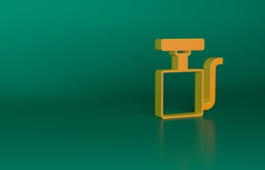 Sticker - Orange Handle detonator for dynamite icon isolated on green background. Minimalism concept. 3D render illustration