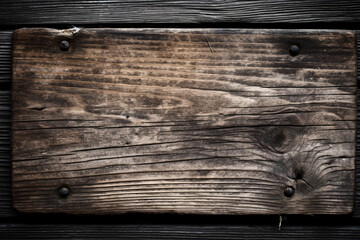 A wooden sign with a message. Wood texture, background Generative AI