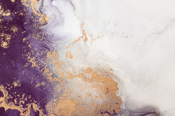 Marble ink abstract art from exquisite original painting for abstract background . Painting was painted on high quality paper texture to create smooth marble background pattern of ombre alcohol ink .