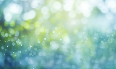 Poster - Green bokeh light, nature background concept Generative AI