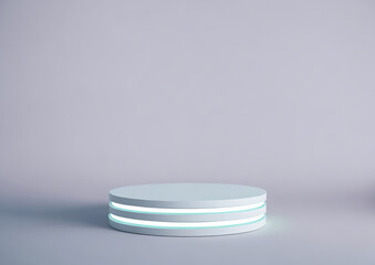 Aufkleber - Gray geometry pedestal for display with light green, Generative AI